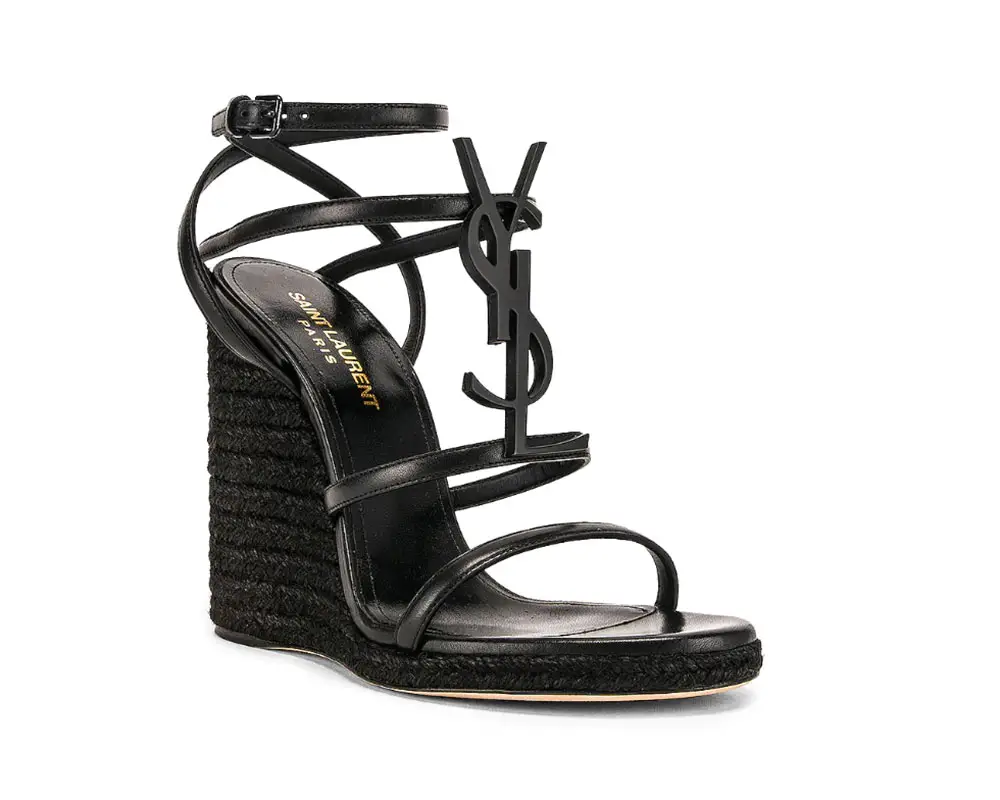wedges womens shoe trends 2024 YSL cassandra espadrille sandals