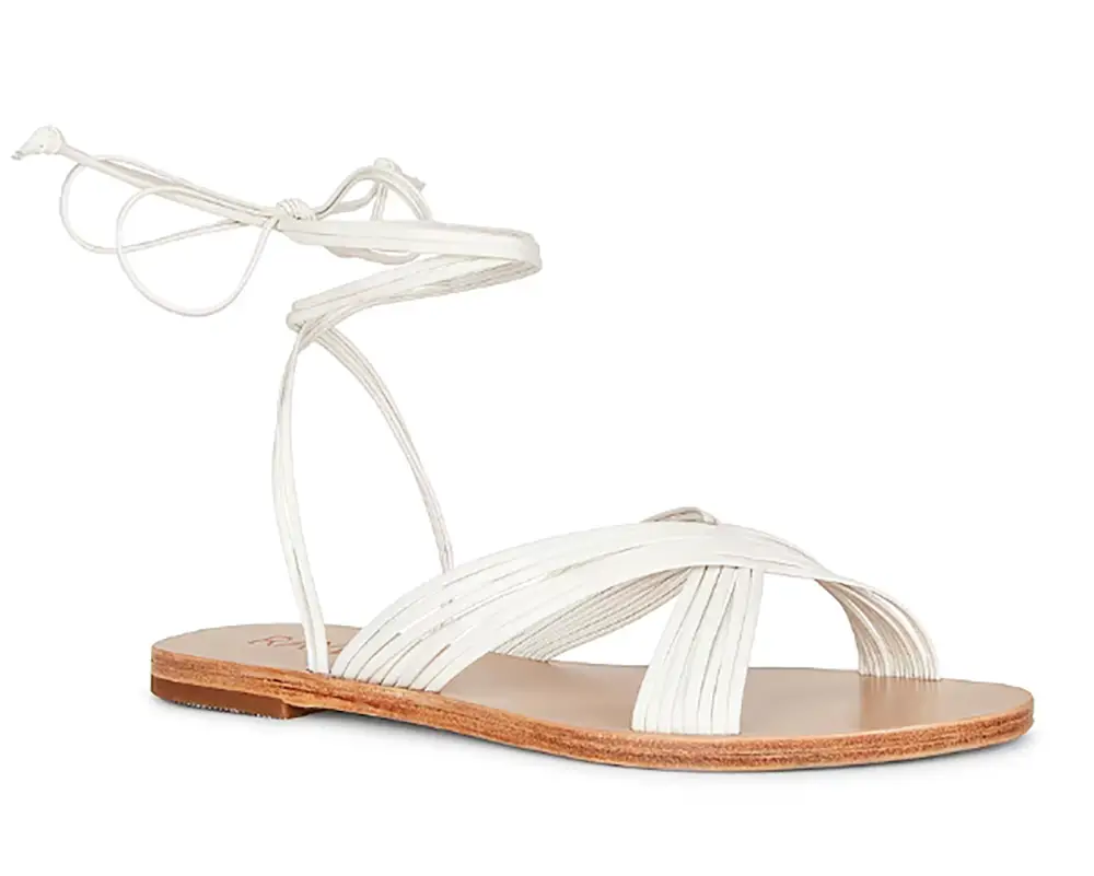 white flat strappy sandals affordable shoes