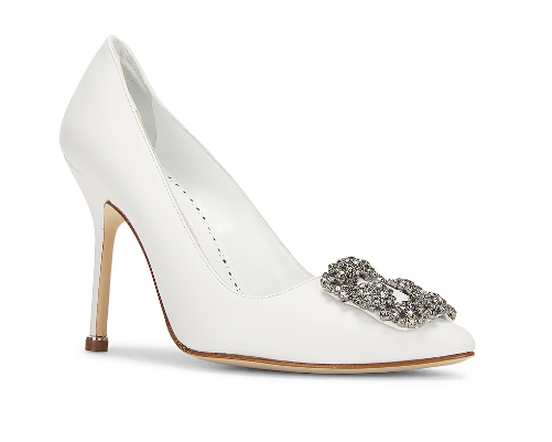 buckle shoes heels white leather crystal