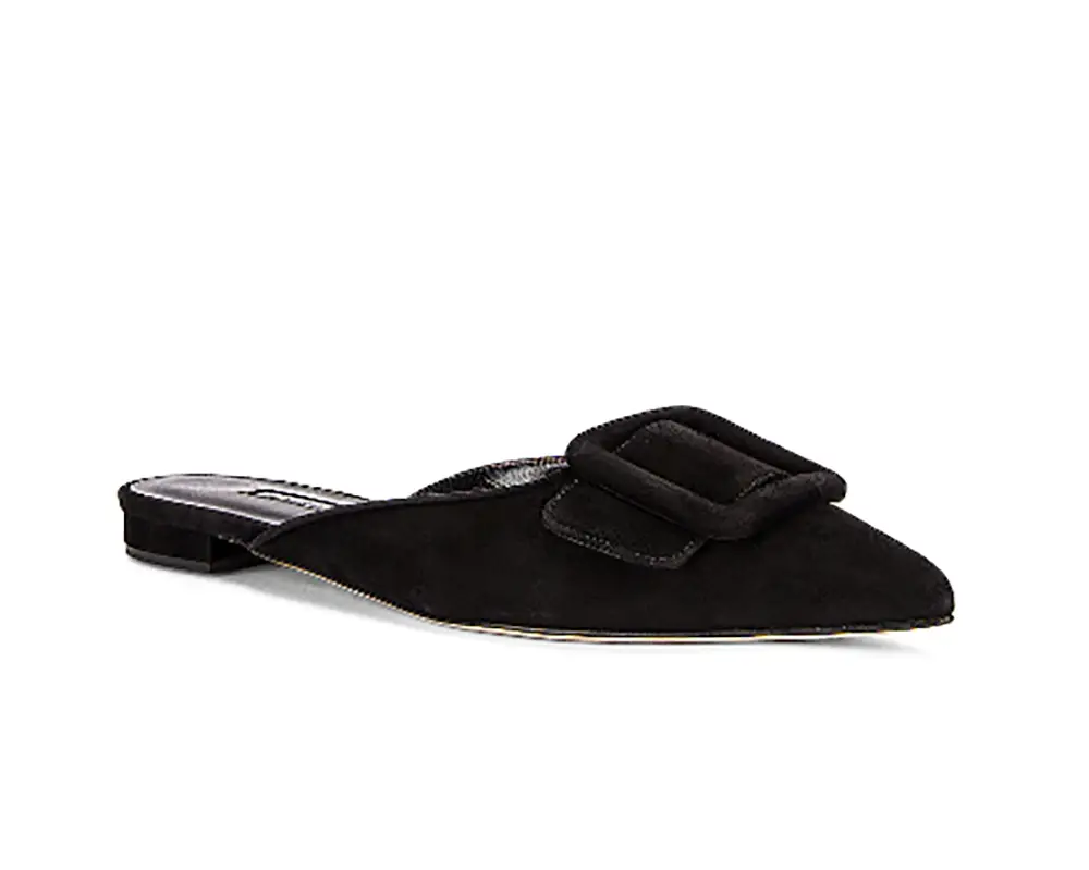 womens mules shoes manolo blahnik maysale black flats