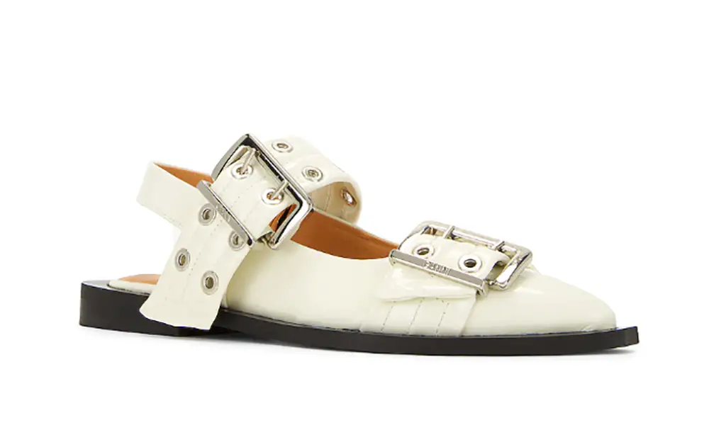 buckle shoes womens closed toe flats white