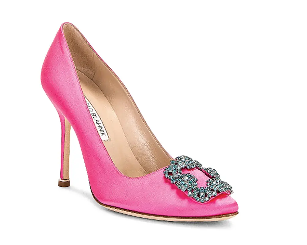 crystal buckle shoes womens pink heel pumps