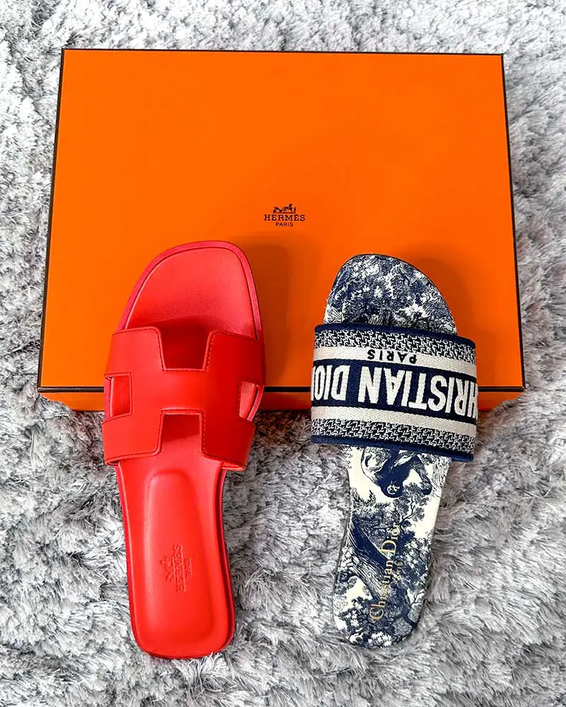 Hermès oran sandals dior dway slides comparison