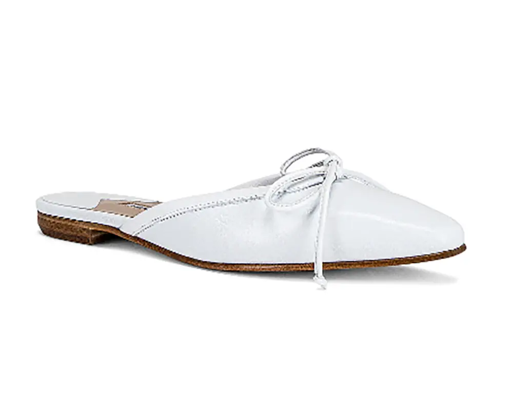 womens mules shoes white leather fashion trend