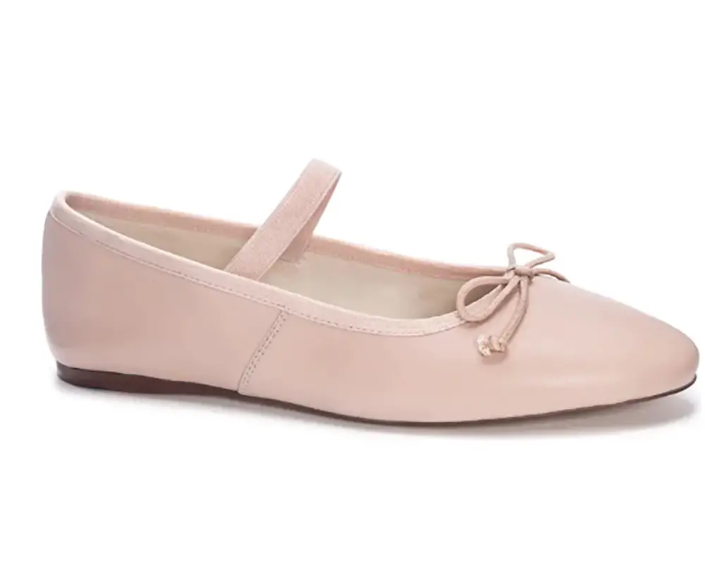 ballet flats womens pink leather bow detail