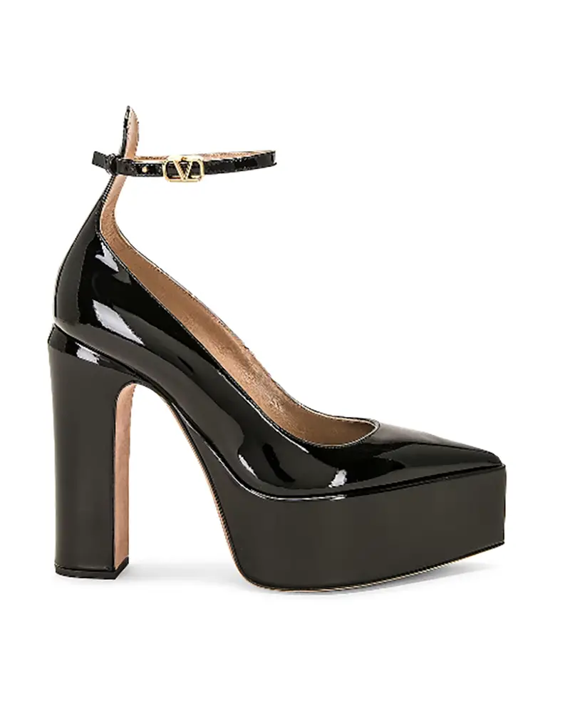 platform Mary Jane heels black patent valentino
