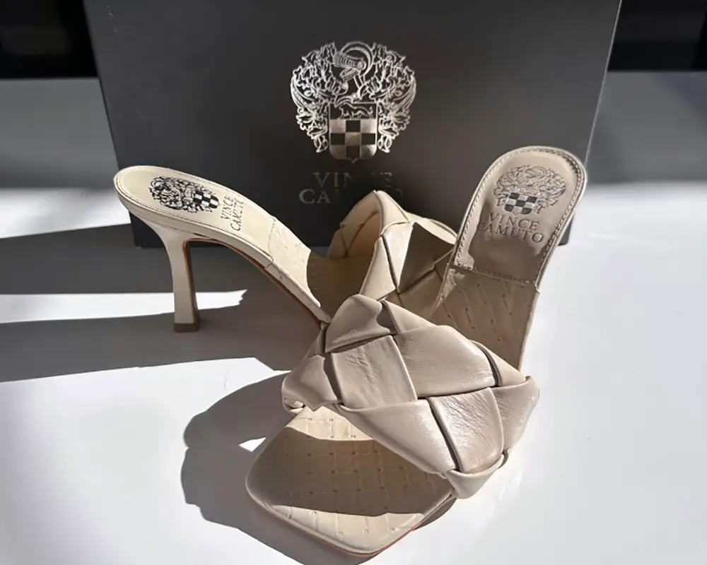 vince camuto sandals heel mules leather braided