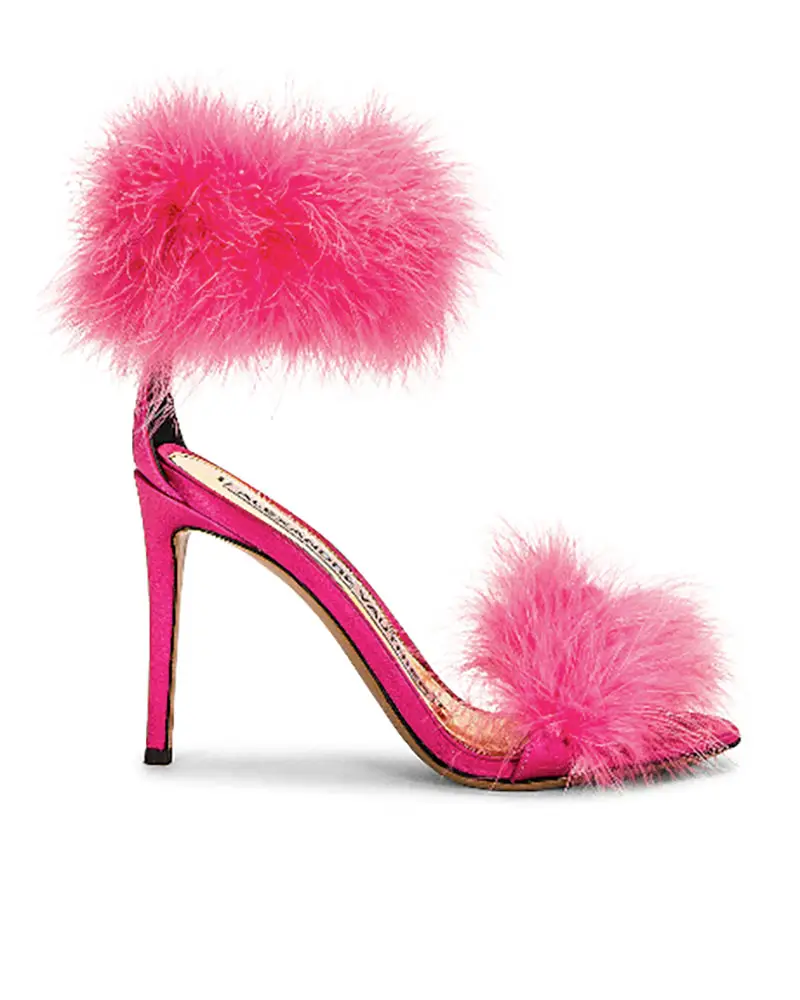 feather stiletto heels designer Alexandre Vauthier sale pink