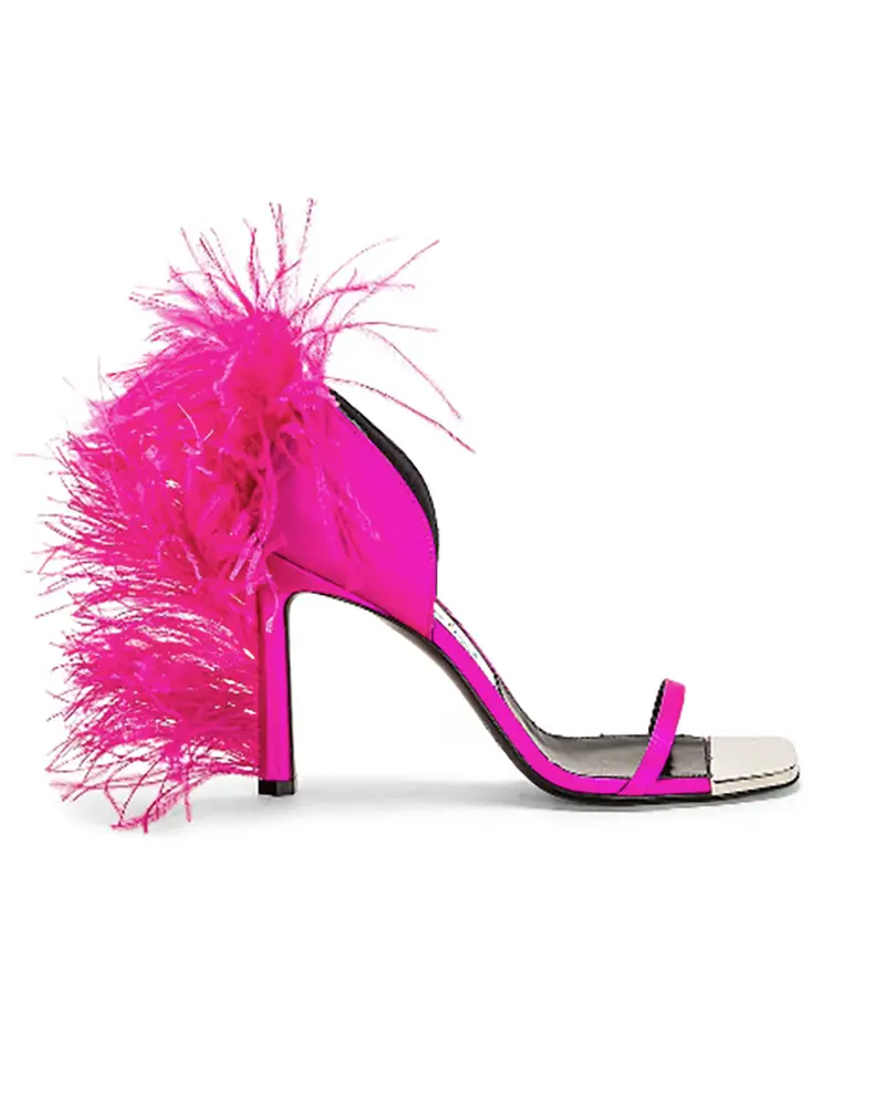 feather sandals high heel hot pink area sergio rossi